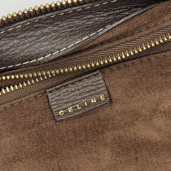 VTG Céline East/West Shoulder Bag in Stitched Brown Leather w/COA - Picture 9 of 16